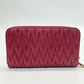 Pre-Owned Miu Miu Matelassé Lambskin Zip-Around Wallet (Fuchsia) /N25217148