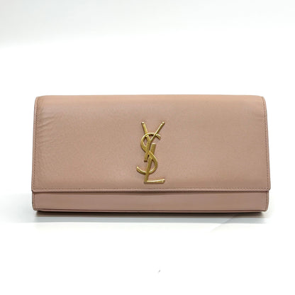 ✨Pre-Owned YSL Cassandre Long Clutch 🌸 | Dusty Pink Grain de Poudre Leather 💗 | 28cm N23558627