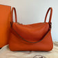 Pre-Owned Hermès Lindy 34 in Orange Togo Leather Silver Hardware Square T Year 2015 N23927537