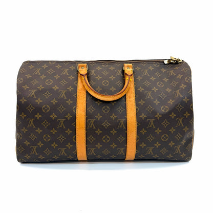 Pre-Owned Louis Vuitton Monogram Keepall 50 Travel Duffle Bag, a vintage 1994 large-capacity weekend getaway bag with original leather accessories N24362193