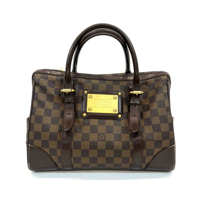 Pre-Owned LV Berkeley Damier Ebene Handbag | 31cm | Gorgeous Red Suede Interior N24464754