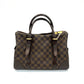 Pre-Owned LV Berkeley Damier Ebene Handbag | 31cm | Gorgeous Red Suede Interior N24464754