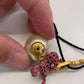 Pre-Owned Dior Pink Leopard Charm Pearl Drop Earrings N24479438