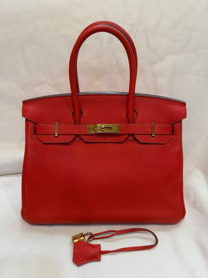 Pre-Owned Hermès Birkin 30 in Poppy Red Togo Leather Square P Year 2013 N24471301