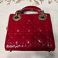 Pre-Owned Dior Lady Dior Red Patent Leather Cannage Bag N24472427