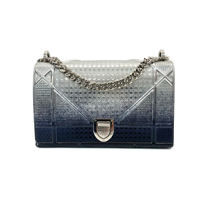 Pre‑Owned Dior Silver‑Blue Gradient Limited‑Edition Flap Chain Bag N24556373