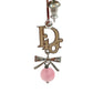 Pre‑Owned Christian Dior Vintage CD Bow Pink Bead Hoop Earrings N24655969