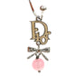 Pre‑Owned Christian Dior Vintage CD Bow Pink Bead Hoop Earrings N24655969