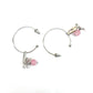 Pre‑Owned Christian Dior Vintage CD Bow Pink Bead Hoop Earrings N24655969