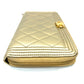 Pre‑Owned Chanel Le Boy Gold Quilted Zippy Long Wallet N24669925