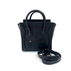 Pre‑Owned Celine Luggage Nano Black Leather Handbag N24673722
