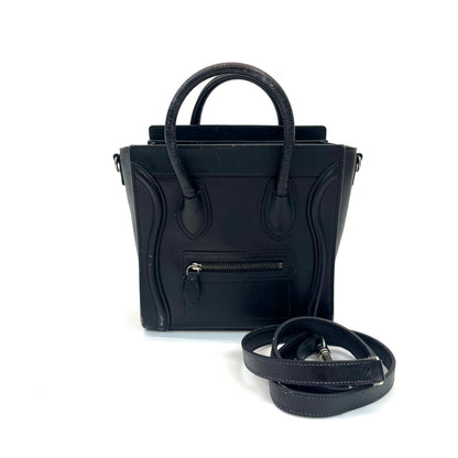 Pre‑Owned Celine Luggage Nano Black Leather Handbag N24673722