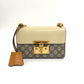 Pre-Owned Gucci Padlock Medium Shoulder Bag in GG Supreme Canvas with Cream Leather Flap, a 2022 classic chain bag with original packaging N24712471