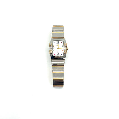 ✨Pre-Owned Omega Constellation Quadrella Mini (1283.79.00) 💎 | 18K Rose Gold & Steel | Iconic Multi-Stone Dial N24828772