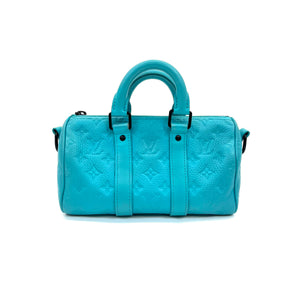 ✨Pre-Owned LV Keepall 25 Bandoulière Turquoise 🧊 | Limited Edition Taurillon Leather | Pristine Condition N24837569