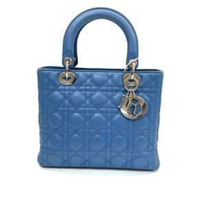 Pre-Owned Dior Lady Dior Medium Blue  | Silver Hardware | Incl. Strap N24930385