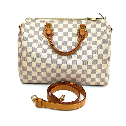 Pre-Owned Louis Vuitton Damier Azur Speedy 30 with Shoulder Strap /N25104251
