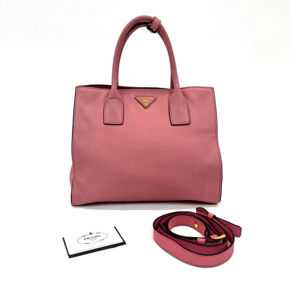 Pre-Owned Prada Pink Vitello Daino Leather Tote Bag with Strap /N25105318