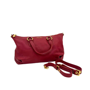 Pre-Owned Miu Miu Pebbled Leather Convertible Zip Tote N23900444