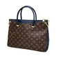 Pre-Owneded Louis Vuitton Pallas MM in Classic Monogram with a Marine Bleu (dark blue) calfskin leather accent panel SZ3032607143151