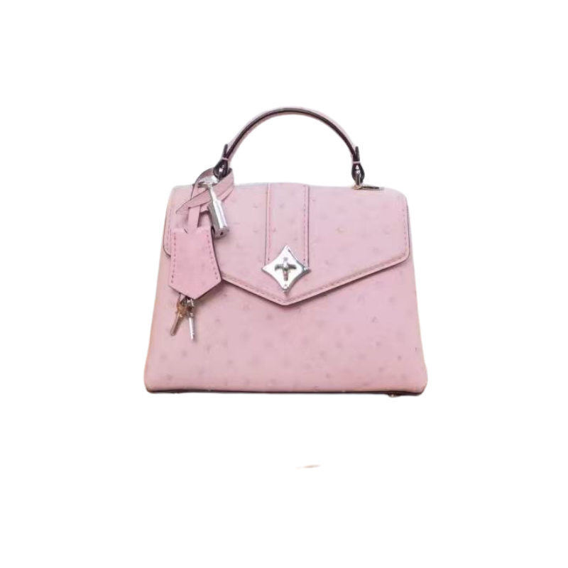 Pre-Owned Louis Vuitton Rose des Vents Mini in pink ostrich leather SZ3072607163383