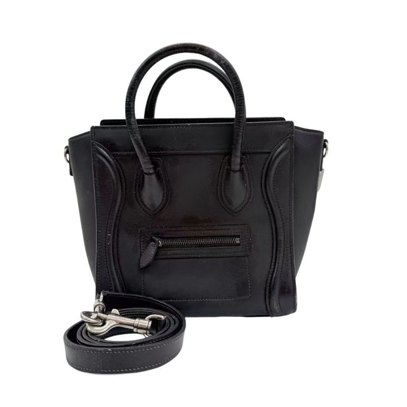 Pre-Owned ⁠Celine Smooth Calfskin Nano Luggage Bag in Black N23733247