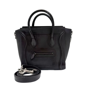 Pre-Owned ⁠Celine Smooth Calfskin Nano Luggage Bag in Black N23733247