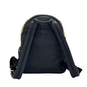 Pre-Owned MCM x Swarovski collaboration black and gold studded rhinestone backpack SZ3032605285036