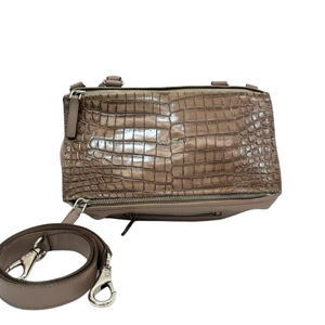 Pre-Owned Givenchy Medium Pandora Shoulder Bag in crocodile-embossed leather N23733226