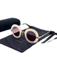 Pre-Owned Gucci GG0113S "L'Aveugle Par Amour" round-frame sunglasses SZ3042601010059