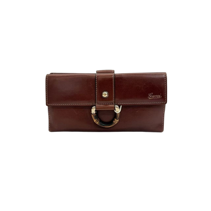 Pre-Owned Gucci Classic Bamboo-Detail Flap Long Wallet