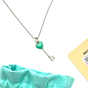 Pre-Owned Tiffany &amp; Co. Enamel Heart Key Necklace SZ3032606020269