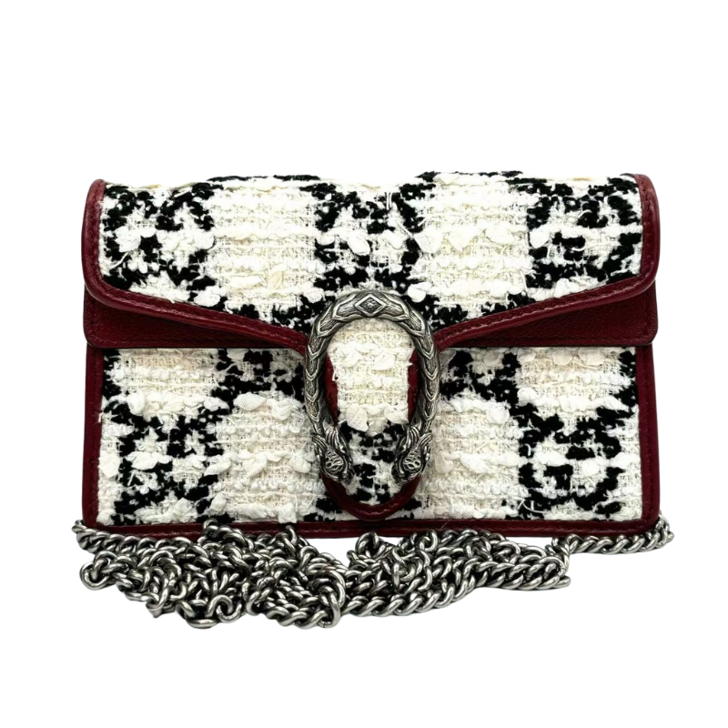 Pre-Owned Gucci Dionysus Super Mini in GG tweed N23372713