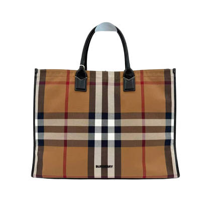 Pre-Owned Burberry Denny Giant Check Tote Bag N23897707
