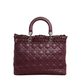Pre-Owned Christian Dior Burgundy Lambskin Cannage Bow Lady Dior Satchel SZ3072606081511