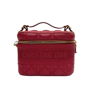 Pre-Owned Dior Small DiorTravel Vanity Case in Red Cannage Lambskin N23411406