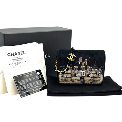Pre-Owned Chanel Pre-Fall 2021 "Le Château de Chenonceau" Métiers d'Art Limited Edition Mini Flap Coin Purse with Chain SZ3032510293265