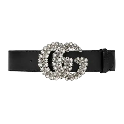 Pre-Owned GUCCI Marmont Belt with Crystal Buckle