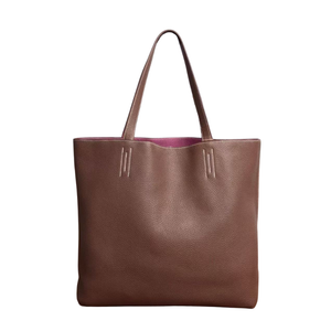 Pre-Owned Hermès Double Sens 35 Reversible Tote in Tosca (pink/purple) and Marron (brown) SZ6062606234005
