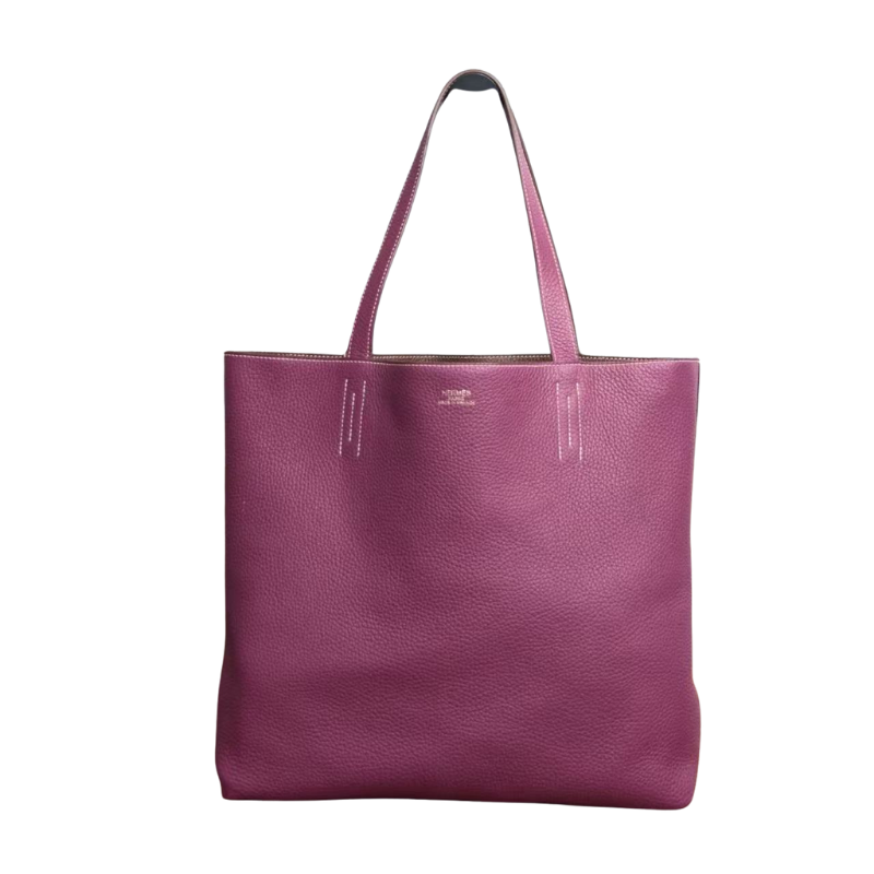 Pre-Owned Hermès Double Sens 35 Reversible Tote in Tosca (pink/purple) and Marron (brown) SZ6062606234005