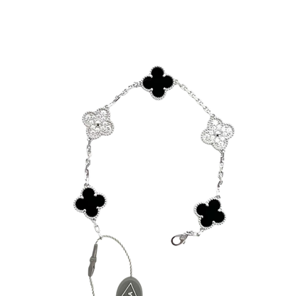 Pre-Owned Van Cleef & Arpels Vintage Alhambra 5-Motif Bracelet in 18K White Gold SZ3032607204172