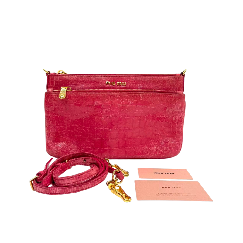 Pre-Owned vintage Miu Miu Stampa Cocco Lux (or Vernice Cocco) Convertible Clutch Shoulder Bag N23857917