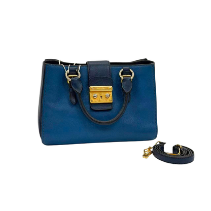 Pre-Owned Miu Miu Madras Bicolore 2-Way Lock Tote Bag N23890360