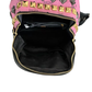 Pre-Owned MCM Black/Pink Visetos Leather Large Studded Stark Backpack SZ3052606081586