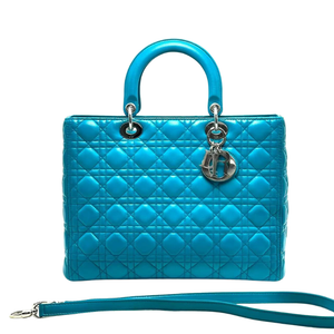 Pre-Owned DIOR Lady Dior handbag lambskin leather Large model SZ3032606142550