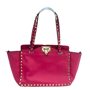 Pre-Owned Valentino Garavani Rockstud Small Double-Handle Trapeze Tote Bag N23631508