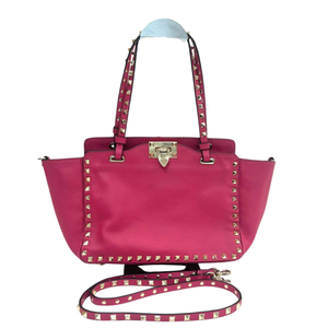 Pre-Owned Valentino Garavani Rockstud Small Double-Handle Trapeze Tote Bag N23631508