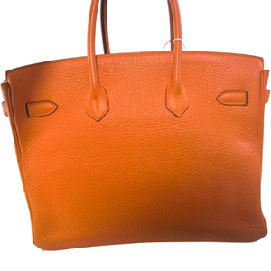 Just In Pre-Owned Hermès Birkin 40 in Orange Togo leather with Silver (Palladium) hardware