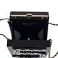 Pre-Owned Chanel Black Strass Embellished Plexiglass Mosaic No. 5 Minaudière Clutch SZ3032510131285