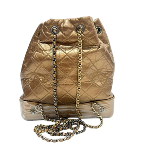 Pre-Owned Chanel Small Gabrielle Backpack in metallic gold N23397441